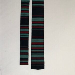 Resisto vintage square men’s necktie. Striped Multicolor skinny necktie.